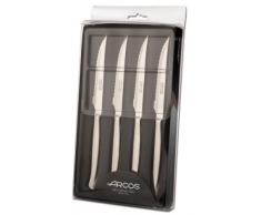 Arcos Coltelleria da Tavola - Set di Coltelli da Bistecca 4 Pezzi (4 Coltelli) - Monoblocco Unipezzo Colore Argento