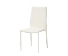 Cribel Dani Plus Set Sedia, Finta Pelle, Bianco, 6 Pezzi