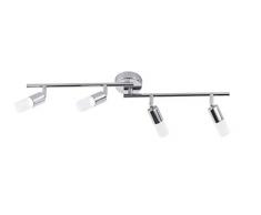 WOFI PLAFONIERA, 4Â luci Atkins 4Â x LED/5Â W, 9Â x 18, 5Â x 90Â cm, 3000Â K, 400Â lm, classe di consumo energetico A +, cromo 7729.04.01.0000