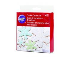 Wilton Set 4 TAGLIAPASTA in Metallo Fiocco di Neve Set 4 TAGLIAPASTA in Metallo Fiocco di Neve, Acciaio, Argento,