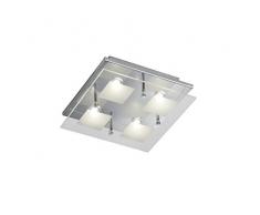 Trio Leuchten Trio 627910406 Antonio Plafoniera LED, 4x4.5 Watt, Cromo/Trasparente Chiaro/Bianco, 26x26x8 cm 4.5 W