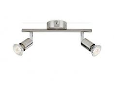 Philips Lighting Limbali Lampada Faretti 2 Luci 2 x 50 W, Argento