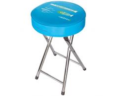 laroom - Sgabello con Gambe in Acciaio Inox e Seduta in PVC, Colore: Blu