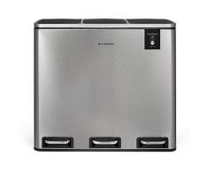 Les Collectors N°982 - Pattumiera per raccolta differenziata a pedale in acciaio inox spazzolato