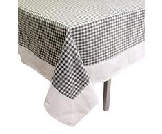 Tovaglia Quadrata in Cotone 180 x 180 cm Vichy Grigia, Jacquard
