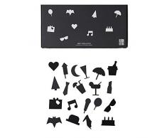 Design Letters Message Board Lettere bacheca, PMMA + ABS, Nero, Party Icons