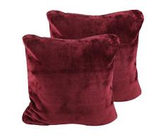 GÃ¶zze 40133-33-A2 - Set 2 federe da arredamento in microfibra effetto cashmere, lavabili, 50 x 50 cm, colore: Bordeaux