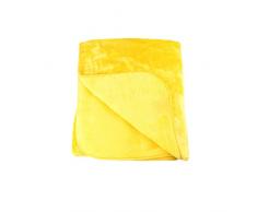 Amago 40024-11-2040 - Telo arredo/ Copriletto matrimoniale/ Copridivano in microfibra effetto cachemire, XXL, 220 x 240 cm, colore: Giallo ocra
