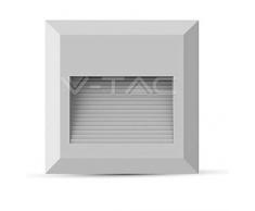 Faretto LED Segnapasso Quadrato Bianco 2W, da Esterno