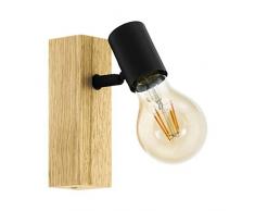 Eglo TOWNSHEND 3 - Lampada da parete, in acciaio, 60 W, colore: nero/marrone