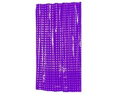 MSV 141045 - Tenda da Doccia in PVC e Polipropilene, con 12 Anelli, 180 x 200 x 0,1 cm, Colore: Viola