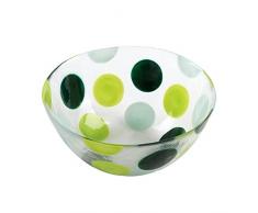 Bohemia Cristal 093Â 012Â 092Â Play of Colors Ciotola Circa Diametro 210Â mm con Punti in Vetro di calcare Natron, Verde