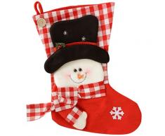 WeRChristmas - Calza di Natale con pupazzo di neve, colore: rosso/bianco, dimensioni: 48 cm