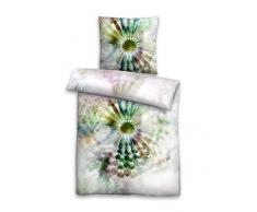 Biberna 0644079 - Biancheria da letto in satin di cotone makÃ², con federa (cotone), 1 x 155 x 220 cm + 1 x 80 x 80 cm, colore: Turchese (capri)