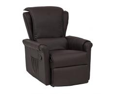 Cribel Relax Poltrona Matisse, Similpelle, Moka, 82x186x108 cm