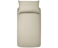 AmazonBasics - Set copripiumino in microfibra con federa, 135 x 200 cm con una federa da 50 x 80 cm, Beige