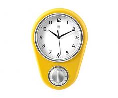 H&H Orologio Parete Vanigl 16Xh22 Arredo E Decorazioni Casa, Giallo/Bianco, 16x22 cm