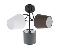 Eglo Almeida plafoniera E14, Grigio, Bianco e Marrone, 59 x 59 x 35 cm