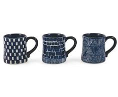 Villa DEste Home Tivoli 2424783 Masai Blue Mug Alto 3 Ass, Gres