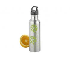 Esmeyer Sascha - Borraccia Sascha Spazzolata con Acciaio Inox 18/8, con Stampa Moderna di Colore Verde, Volume 0,75 Litri, con Design Moderno