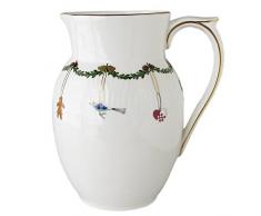 Royal Copenhagen 1017447 Star Fluted/XMAS - Brocca in porcellana, 90 cl, multicolore