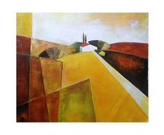 LegendArte Olio su Tela - Quadro su Tela Dipinto a Mano - Colline Estive, cm. 50x60 - Quadro Moderno Soggiorno