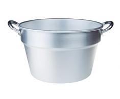 Pentole Agnelli, FAMA85S40, Pentola Pomodoro in Alluminio con 2 Maniglie, Tipo Sud (Caldaia), Diametro 40 cm, 29 litri, Argento