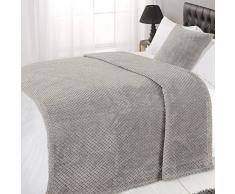 Dreamscene Copridivano mordibo Effetto Pelliccia Lavorato, 125 x 150 cm, Grigio