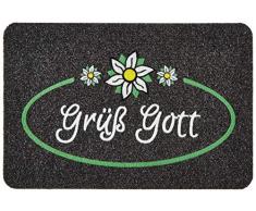 ASTRA Premium Rips della Matte flocky Color Zerbino, Polipropilene, 40Â X 60Â X 0, 8Â cm, GrÃ¼Ã Gott - Grau/Anthrazit, 40 x 60 x 0,8 cm