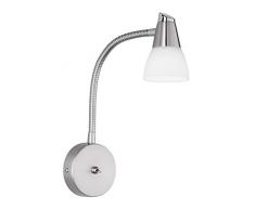 Reality Leuchten Reality R8819-07 Hilton Faretto, 1xG9, 28 W Alogena, Nichel Opaco/Bianco, 8x27x16.5 cm G9