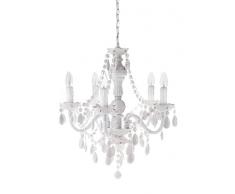 Wink design, Boston, Lampadario 5 Luci, Bianco, Diametro 55 cm/Altezza 60 cm