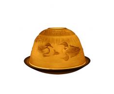 Light-Glow Portacandele Mallard, Porcellana, Bianco, 13 x 12 x 8 cm