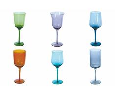 Villa dâEste Home Tivoli Cromia Set 6 Calici Multiforma, Multicolore, unitÃ 