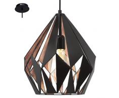 Eglo, Carlton 1, 49254, lampadario a sospensione, E27, acciaio inossidabile, nero/rame, glÃ¼hlampe