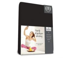 Bed-Fashion Lenzuolo con Angoli, Cotone, Nero, Singolo, 90Â x 220Â cm