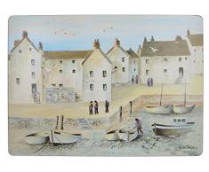 Creative Tops Tovagliette Retro in Sughero, Soggetto: Porto di Cornovaglia, 4 Pezzi