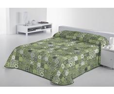 Sabanalia Rustik trapunta sottile decorativa, Verde, letto 105Â âÂ 200Â x 280Â cm