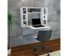 Homemania Scrivania Omega, Legno, Bianco, 90x19,5x60 cm