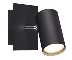 Trio Leuchten 802400132 - Faretto da parete Marley, in metallo nero opaco, non incluso 1 x GU10