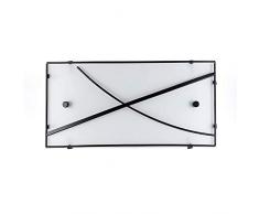 ONLI Applique in Vetro Satinato e Motivo Decorativo in Metallo, Bianco/Nero