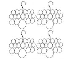 InterDesign Axis Portasciarpe, 4 Pezzi, Metallo, Cromato, 29x12.5x25 cm