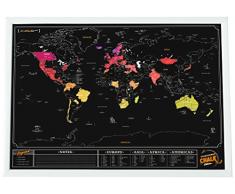 Luckies Scratch Map Mappa con Pennarello Cancellabile, Cartoncino, Nero, 60x0.2x83 cm