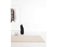 benuta Swirls Shaggy - Tappeto a Pelo Lungo, in Fibra Sintetica, Privo di Sostanze nocive, Fibra Sintetica, Beige, 80 x 300 cm