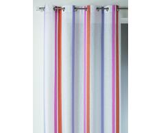 Casa Maison HM6937298 Tenda della Doccia, in Poliestere a Righe Mussola, 150 x 260 Centimetri, Mandarino