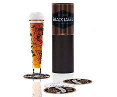 Ritzenhoff Black Label Beer, Bicchiere da Birra con Sottobicchiere, 300 ml, Design Primavera 2014, Markus Binz, 1010217