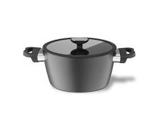 Berndes Balance Casseruola con Coperchio Bordo Silicone, Antiaderente Rinforzato, Grigio, 20 cm