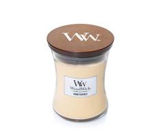 Woodwick Hourglass Caprifoglio Candela Profumata in Giara di Vetro Medio, Giallo, 9.8x9.8x11.6 cm