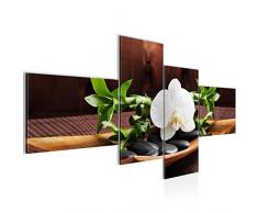 Quadro Orchidea feng shui 200 x 100 cm - XXL Immagini Murale Stampa su Tela Decorazione da Parete Pronte per lapplicazione - 502341a