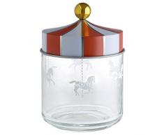 Alessi MW30/75 Circus Barattolo Ermetico in Banda Stagnata e Vetro, 75 cl