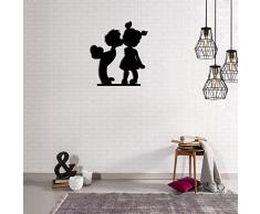 Homemania Bacio Nero Decorazione da Parete, Acciaio Laminato a Freddo, Taglia Unica